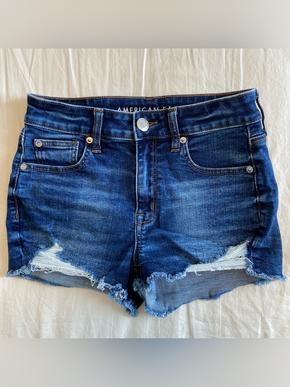 BUNDLE 3 American Eagle Stretch High Waist Denim Shorts US 4 - Picture 6 of 9
